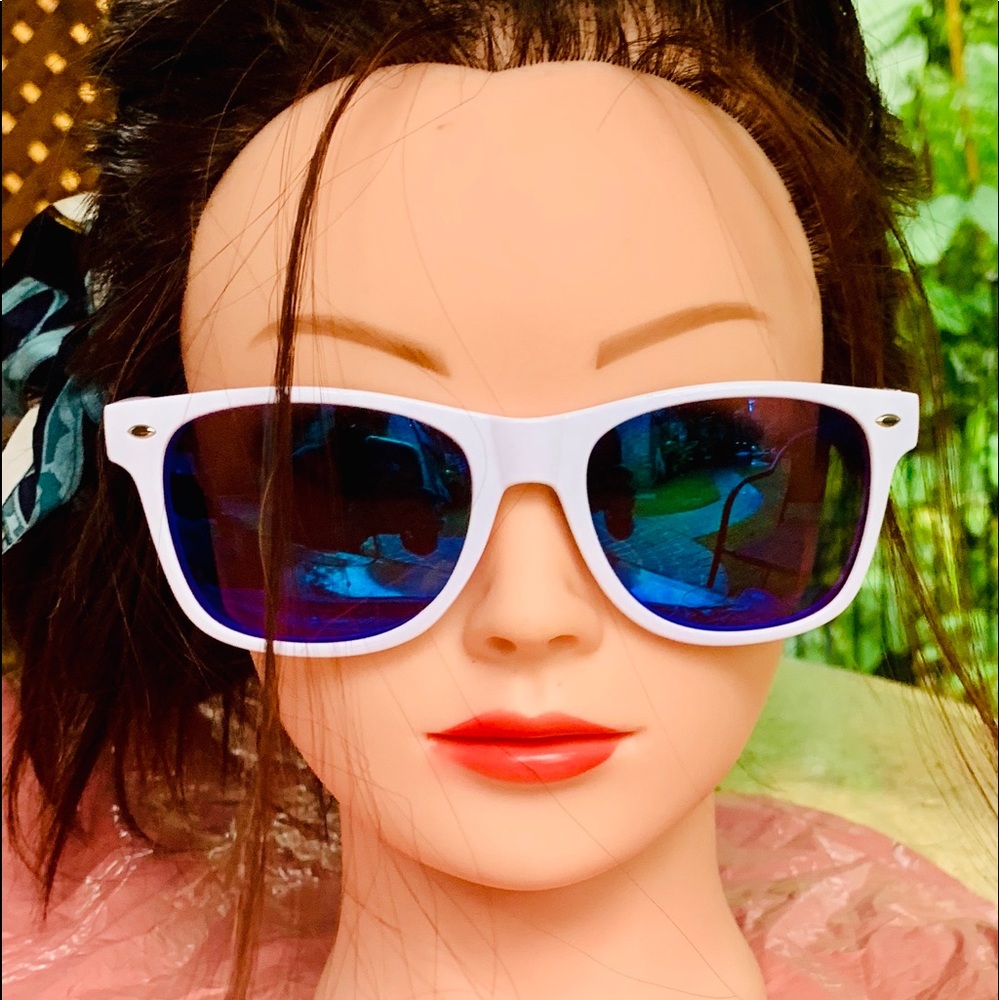 Women's White, Polarized, Mirror Tinted Sunglasses
